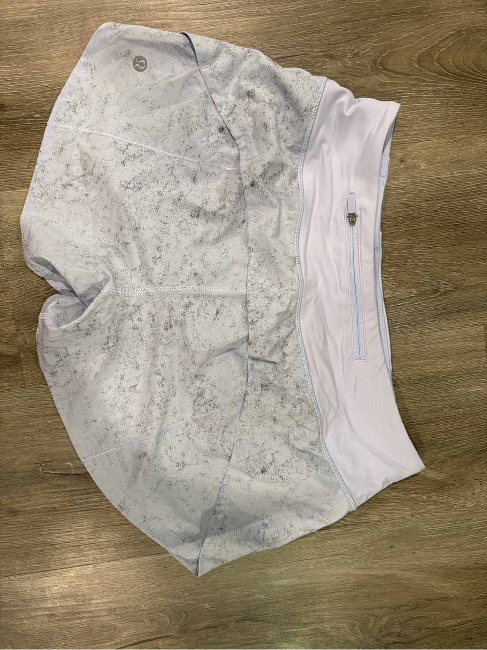 Light Blue Marble Women’s Active Shorts - Picture 2 of 2